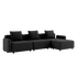 Cobana Lounge Sofa i svart med armlener og puff, modulbasert utesofa med aluminiumsramme.