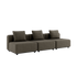 Cobana Lounge Sofa 3-seters i brun uten armlener og puff, modulbasert utesofa med skandinaviske linjer.