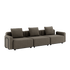Cobana Lounge Sofa 3-seter i brun med armlener, modulbasert utesofa med skandinaviske linjer.
