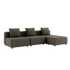 Cobana Lounge Sofa i brun med puff, uten armlener, modulbasert utesofa med skandinaviske linjer.