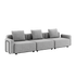 Cobana Lounge Sofa 3-seter i sand melange med armlener, modulbasert utesofa uten puff.