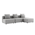 Cobana Lounge Sofa 3-seter i sand melange med puff uten armlener i utendørsmiljø.