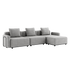 Cobana Lounge Sofa 3-seter i Cobana Sand Melange med armlener og puff, modulbasert utendørs sofa