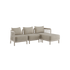Kirra Lounge Sofa i Kirra Sand med puff, modulær utendørs sofa med aluminiumsramme og olefin-tekstiler.