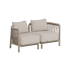 Beige toseters loungsofa fra sackit med myke puter flettede sidepaneler og slitesterk konstruksjon for moderne nordiske uterom