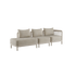Kirra Lounge Sofa 3-seter i sandfarge med åpen høyre ende, aluminiumramme og olefin-tekstiler.