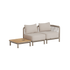 Kirra modulær utendørs loungesofa for to personer med beige puter og sidebord i tre fra sackit