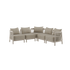 Kirra Lounge Sofa hjørnesofa i sandfarget olefin-tekstiltrekk med aluminiumsramme.