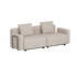 Beige modulbasert loungesofa for uteplassen med to sitteplasser og myke ryggputer. Skandinavisk design fra sackit for terrasse og hage
