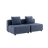 Kirra Indigo Cobana Lounge Sofa 2-seter uten armlener og puff, modulær utendørs sofa i aluminium og tekstil