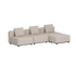Beige modulbasert utesofa med tre sitteplasser og løse ryggputer fra sackit med skandinavisk design for terrasse og hage