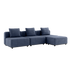 Utendørs Cobana Lounge Sofa i Kirra Indigo med puff, uten armlener, i modulært design.