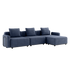 Kirra Indigo Cobana Lounge Sofa med armlener og puff, modulbasert utesofa i skandinavisk design.