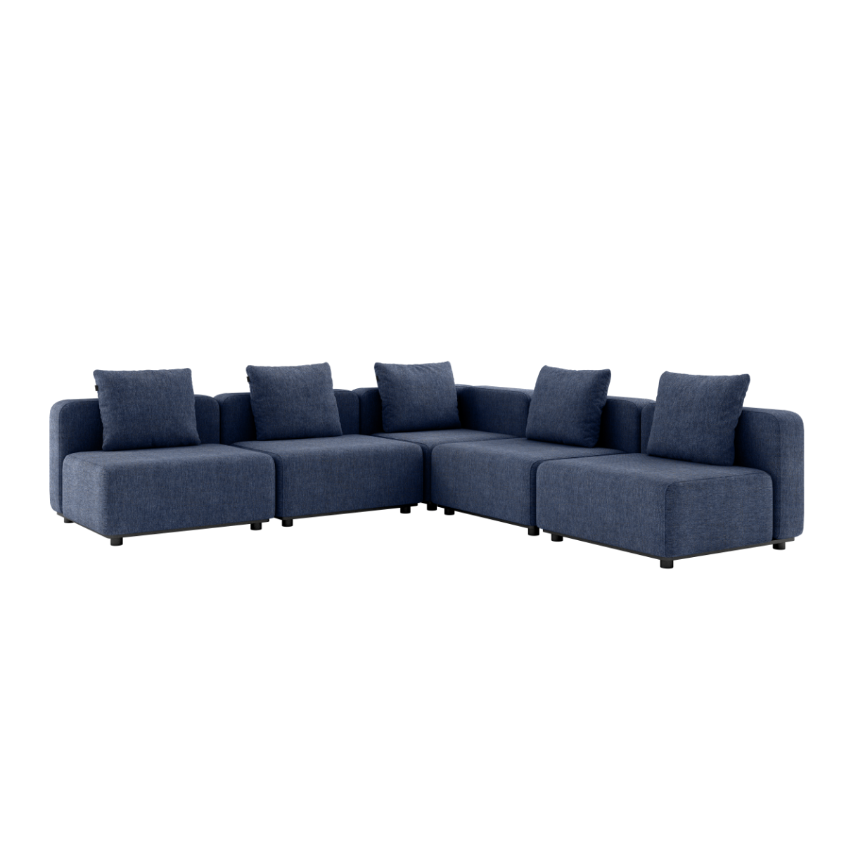 Kirra Indigo Cobana Lounge Sofa 5-seter hjørnesofa uten armlener i modulær utendørs design
