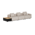 sackit Cobana modulbasert utesofa med tre sitteplasser myke puter og integrert sidebord med oppbevaring for terrasse og hage