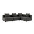 Cobana Lounge Sofa hjørnesofa i grå uten armlener med aluminiumsramme og puter i olefintekstiler.