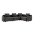 Cobana Lounge Sofa hjørnesofa i grå med armlener, modulbasert utesofa med puter i olefintekstiler.