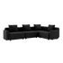 Cobana Lounge Sofa i svart med armlener, modulbasert hjørnesofa i pulverlakkert aluminium og tekstil.