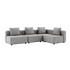 Cobana Lounge Sofa 4-seters hjørnesofa i sand melange uten armlener med modulbasert design og puter.