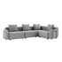 Cobana Lounge Sofa 4-seters hjørnesofa i sand melange med armlener, modulbasert utendørs design i skandinavisk stil.