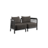Kirra Lounge Sofa 2-seter i svart med aluminiumsramme og olefin-tekstiler, moderne utendørs design.