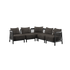 Kirra Lounge Sofa hjørnesofa i svart olefin-tekstile og aluminiumsramme for utendørs bruk