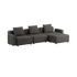 Cobana Lounge Sofa 3-seter uten armlener i Cobana Brown uten puff med aluminiumsramme og tekstilputer.
