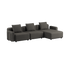 Cobana Lounge Sofa 3-seter med chaiselong i svart uten armlener, modulbasert utendørs sofa med rene linjer.