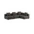 Cobana Lounge Sofa 4-seter hjørnesofa i Kirra Noir uten armlener med aluminiumsramme og puter.
