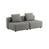 Kirra Sand Cobana Lounge Sofa 2-seter med armlener og puff i pulverlakkert aluminiumsramme.
