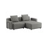 Kirra Sand Cobana Lounge Sofa 2-seter uten armlener og puff i pulverlakkert aluminiumsramme og tekstil