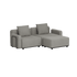 Grå modulbasert utendørs loungesofa med to sitteplasser og sjeselong fra sackit for hage og terrasse i skandinavisk design