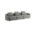 Cobana Lounge Sofa 3-seter i svart med armlener uten puff, modulbasert utesofa med aluminiumsramme.