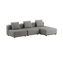 Cobana Lounge Sofa 3-seter i svart uten armlener med puff, modulbasert utesofa i skandinavisk design.
