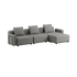 Cobana Lounge Sofa 3-seter uten armlener i svart med pulverlakkert aluminiumsramme og tekstil uten puff.