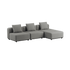 Cobana Lounge Sofa 3-seter med chaiselong i svart uten armlener, modulbasert utesofa med aluminiumsramme.