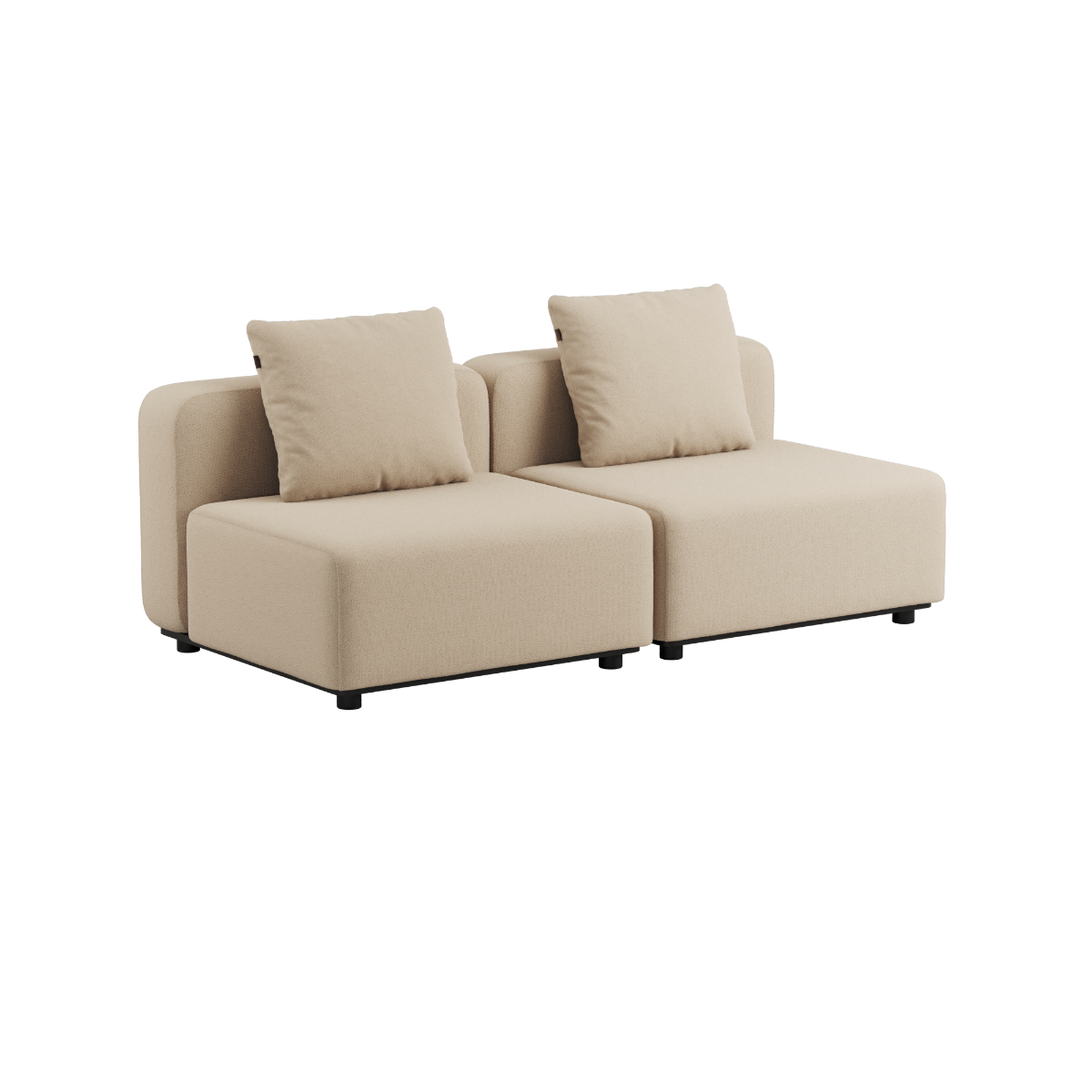 Kirra Indigo Cobana Lounge Sofa 2-seter med armlener og puff i skandinavisk design for utebruk.