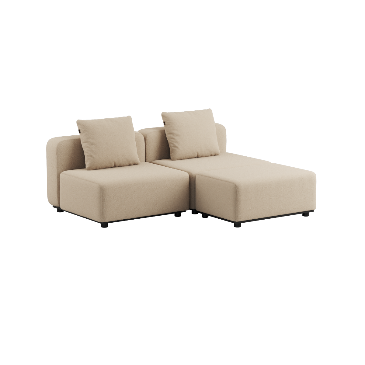 Cobana Lounge Sofa 2-seter i svart med pulverlakkert aluminiumsramme og olefintekstiler.