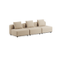 Cobana Lounge Sofa i grå med armlener og puff, modulbasert utendørs sofa med aluminiumsramme.