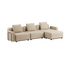 Cobana Lounge Sofa 3-seter i Cobana Grey uten armlener og puff, modulbasert utendørs sofa med aluminiumsramme.