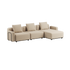 Cobana Lounge Sofa 3-seter med chaiselong i svart uten armlener, modulbasert utesofa med aluminiumsramme.