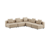 Bouclé beige 5-seters Cobana Lounge Sofa uten armlener i modulært design for utebruk.