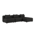 Cobana Lounge Sofa 3-seter chaise i svart med pulverlakkert aluminiumsramme og olefintekstiler.