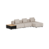 sackit Cobana modulbasert utesofa i beige med tre sitteplasser og integrert sidebord i teak. Skandinavisk design for terrasse og hage.