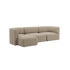 Beige treseters sofa med venstrevendt sjeselong og myke avrundede former fra sackit Norway i rolig skandinavisk design