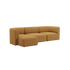 Brun Fjord sofa med tre sitteplasser og venstrevendt sjeselong i mykt avrundet skandinavisk design fra sackit i Norge