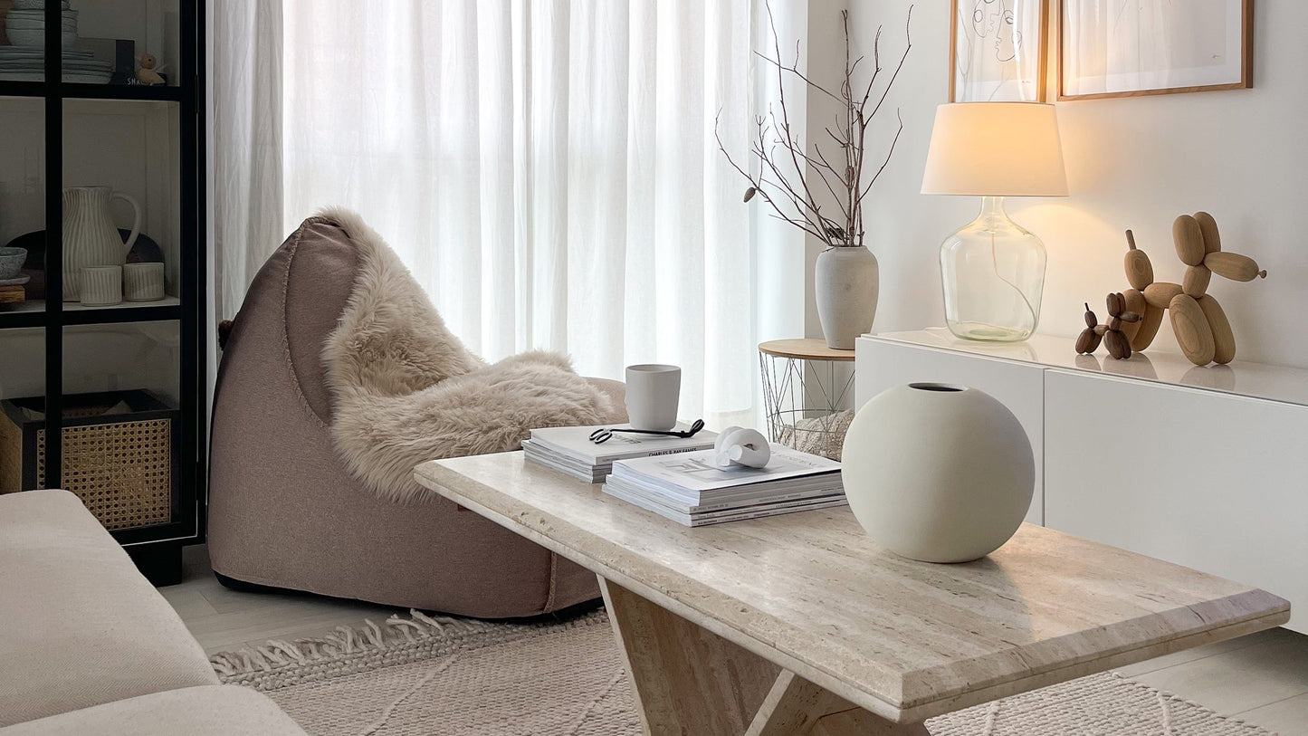 Canvas Lounge Chair & Pouf - Sakkosekk for innendørs bruk med puff