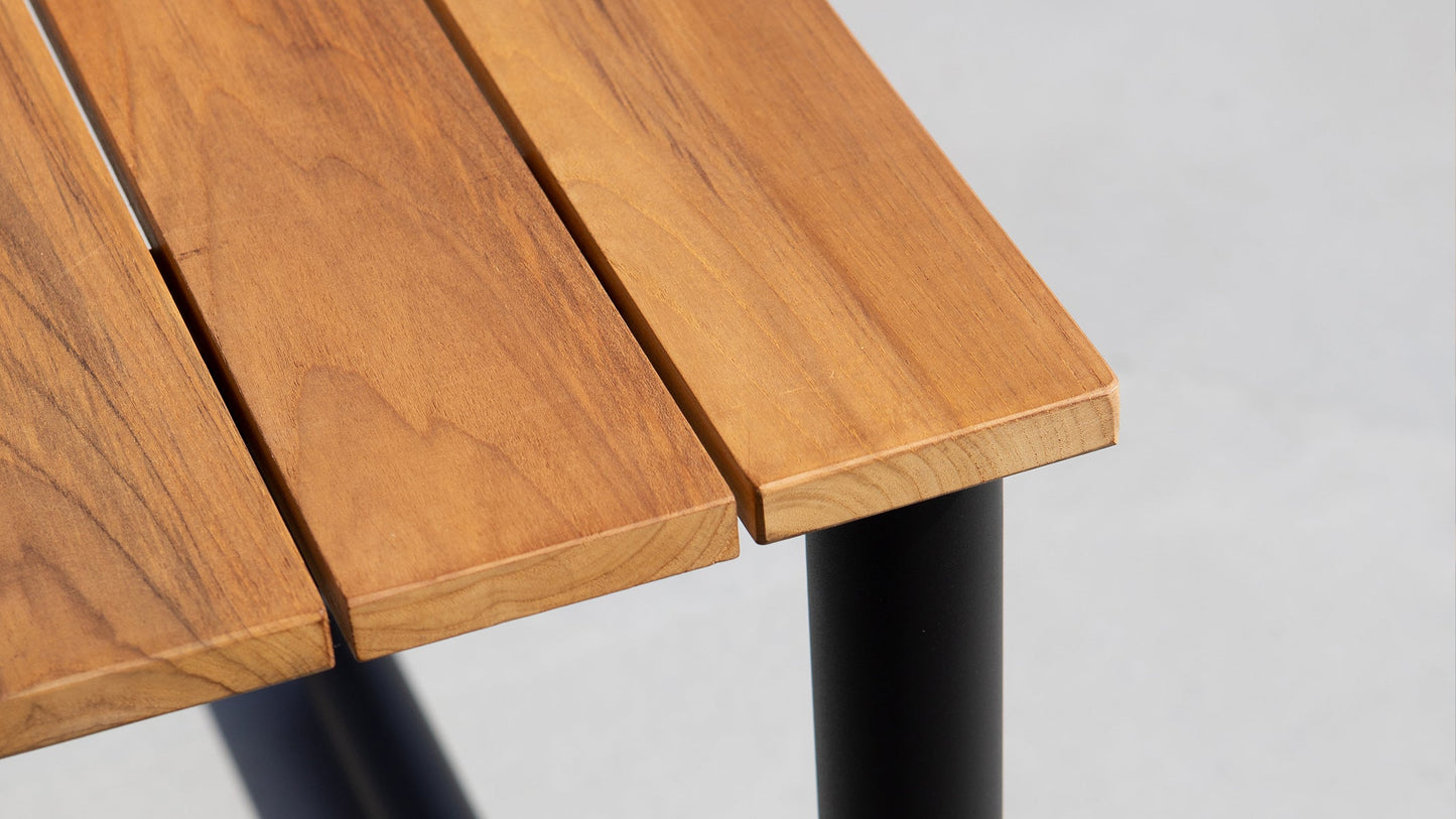 Patio Dining Table - 210x90 - Utendørs spisebord i teak-tre og aluminium