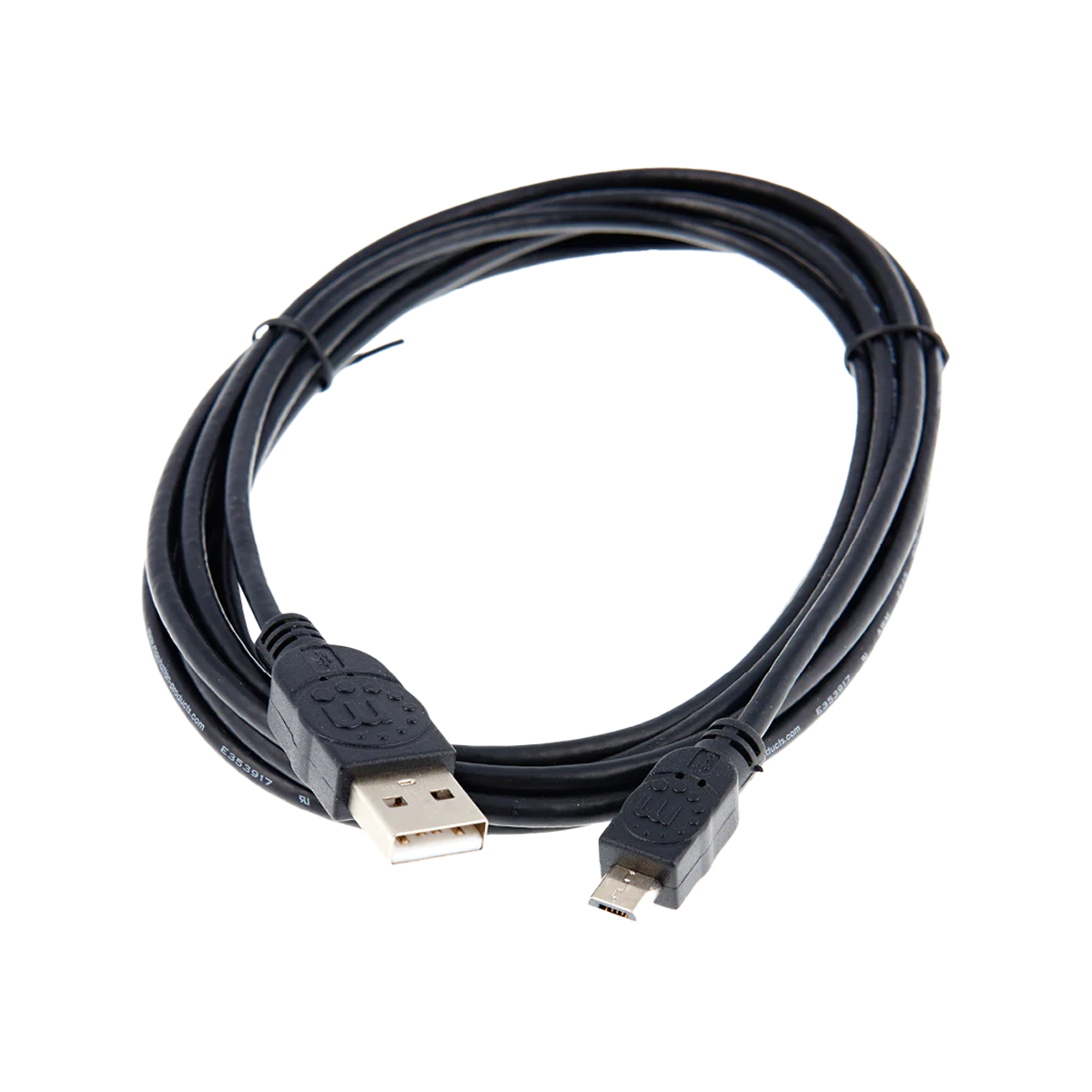 Svart Micro-USB ladekabel på 80 cm for lading av WOOFit og WOOFit JAM høyttalere.