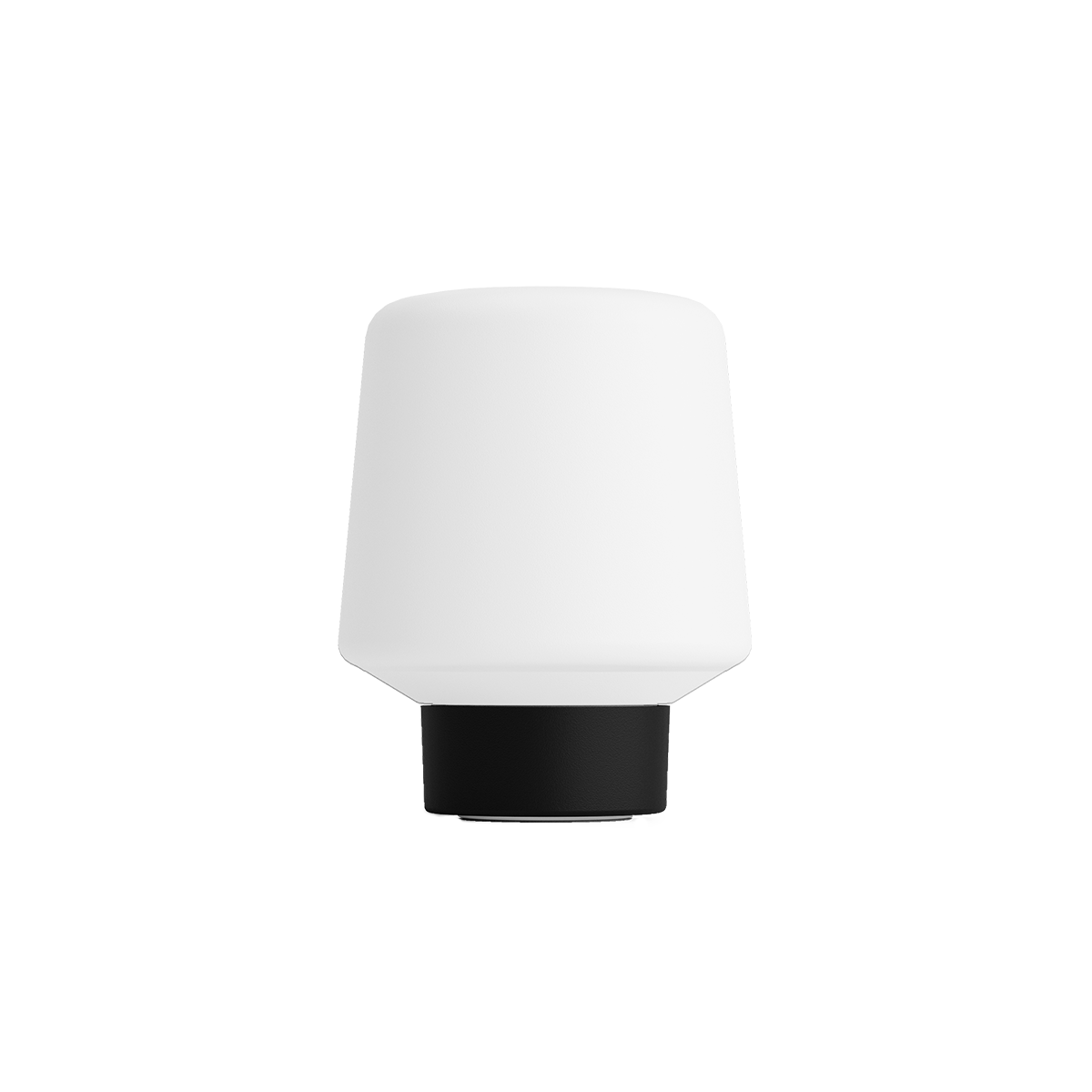 Ambience Lamp Intelligent i hvit polyetylen med rund form og kompakt størrelse for utendørs bruk.